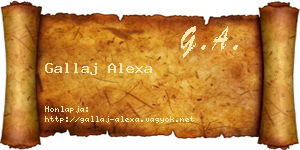 Gallaj Alexa névjegykártya